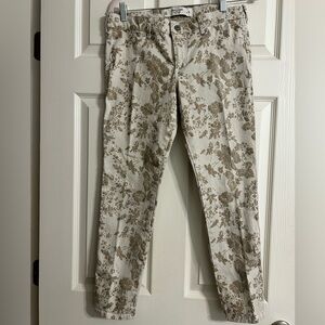 Abercrombie & Fitch Womens Slim Skinny Jeans‎ Beige Floral Stretch Low Size 30